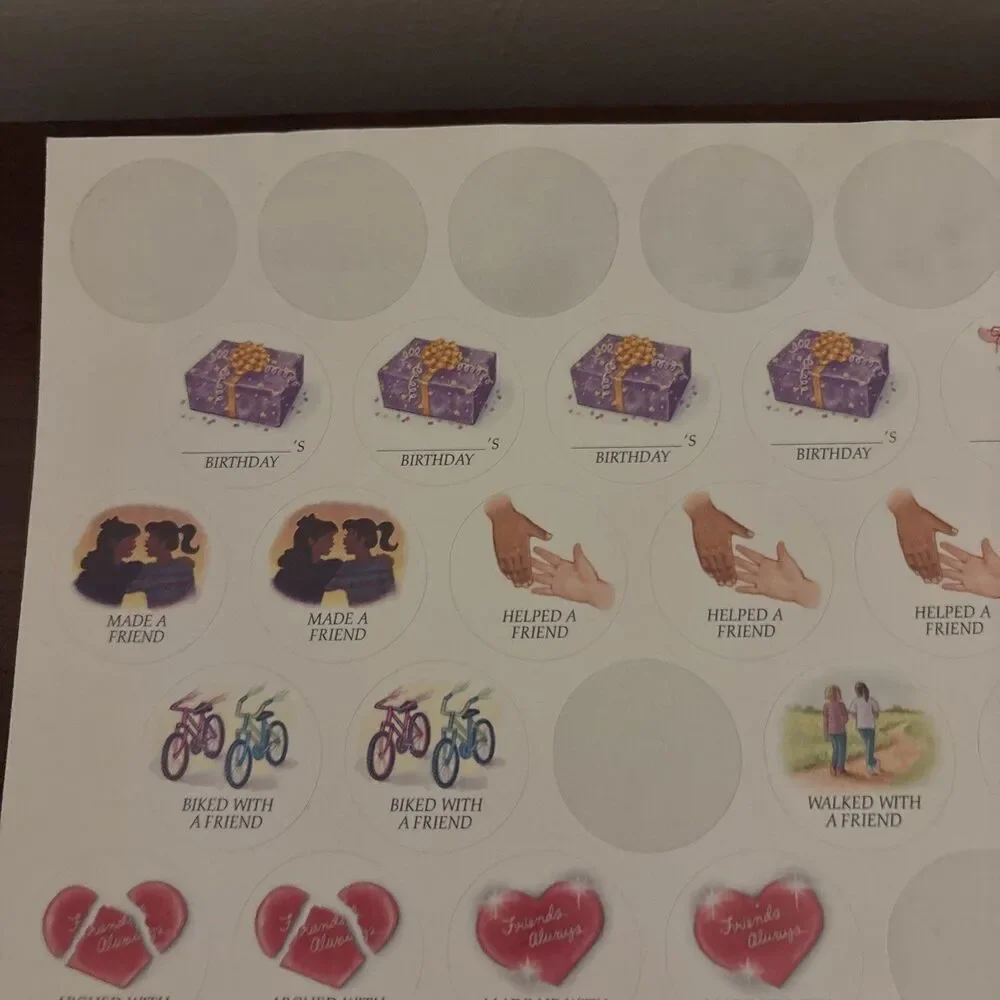 American Girl Calendar Stickers From 1998 Year Calendar